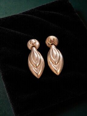 Vintage Italian Silver Star 925 Sterling Sculptural Earrings 643